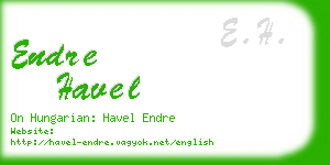 endre havel business card